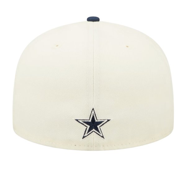 New Era Dallas Cowboys Sideline 59FIFTY Fitted Hat Cap Cream / Navy - Picture 5 of 6